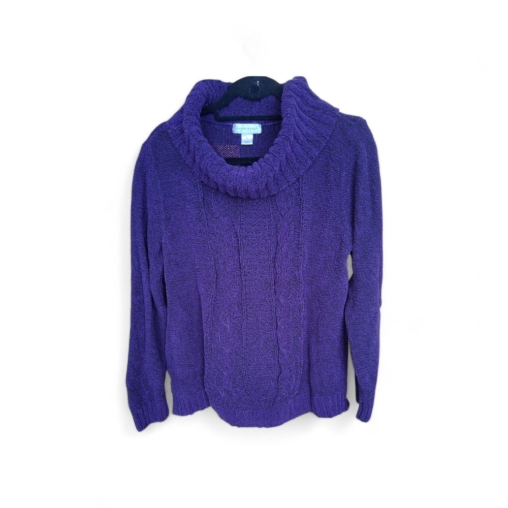 Christopher and Banks Purple Chenille Cowl Neck Sweater XL